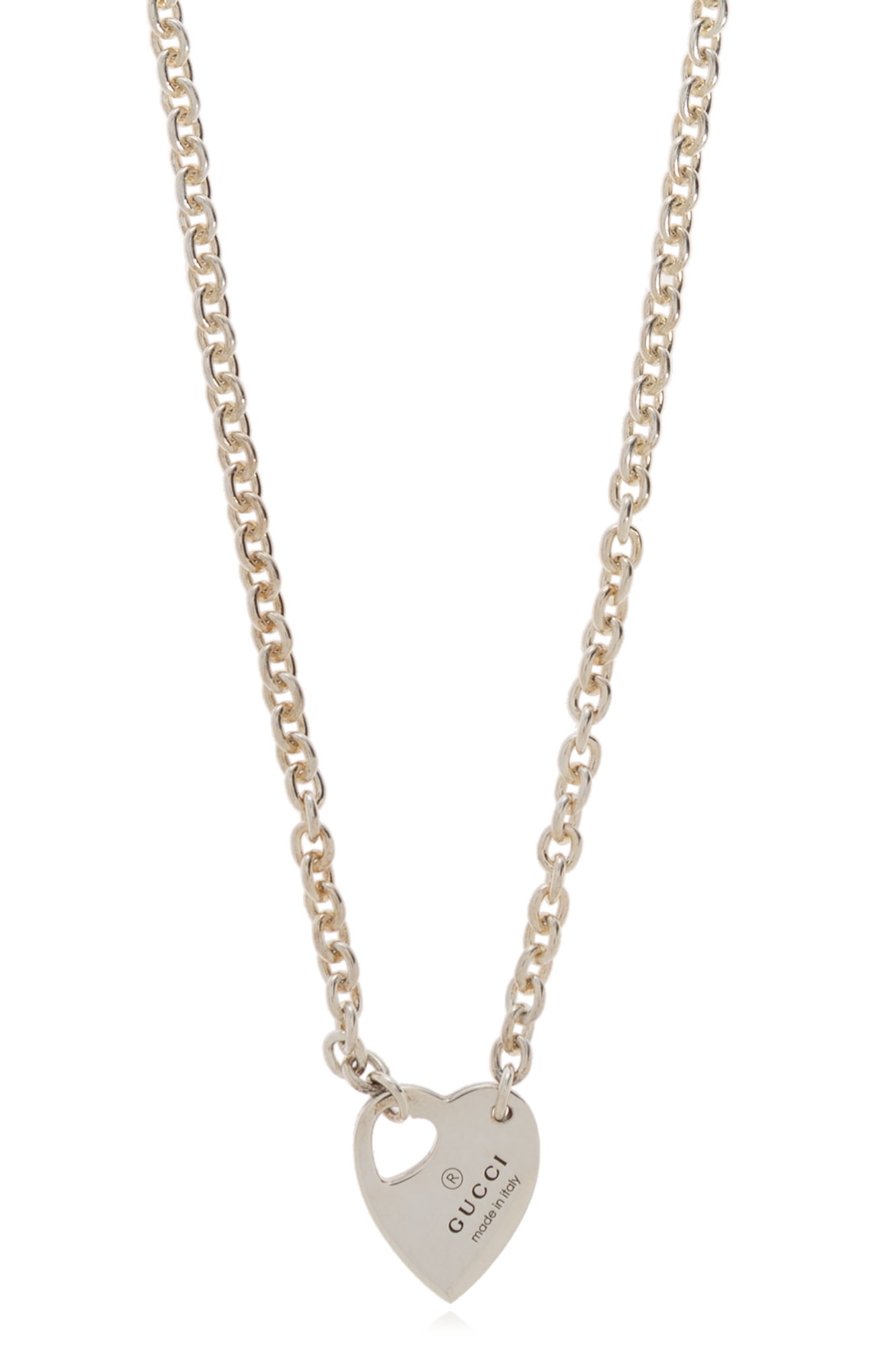 Gucci Silver necklace with heart-shaped pendant | Women's
